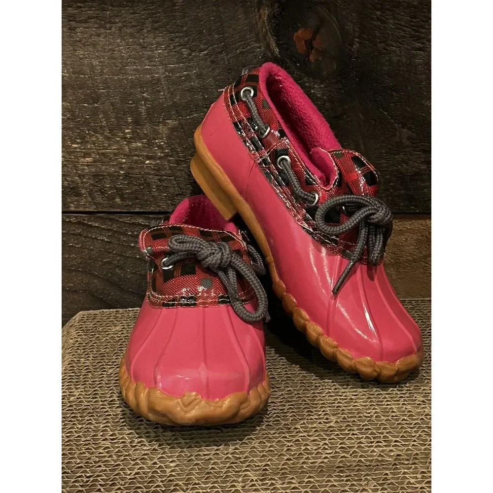 Sperry Pink Plaid Duckie shoes‎ steel shank Girl's 12